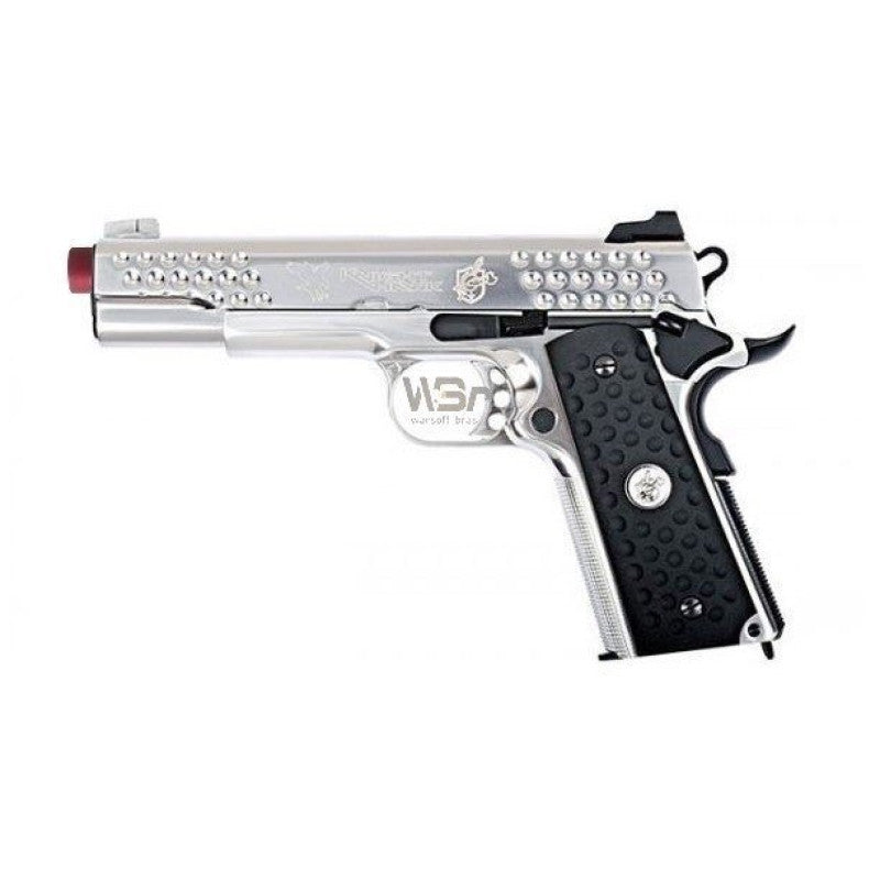Pistola De Airsoft GBB We 1911 Kac Knighthawk Chrome - Imagem 8